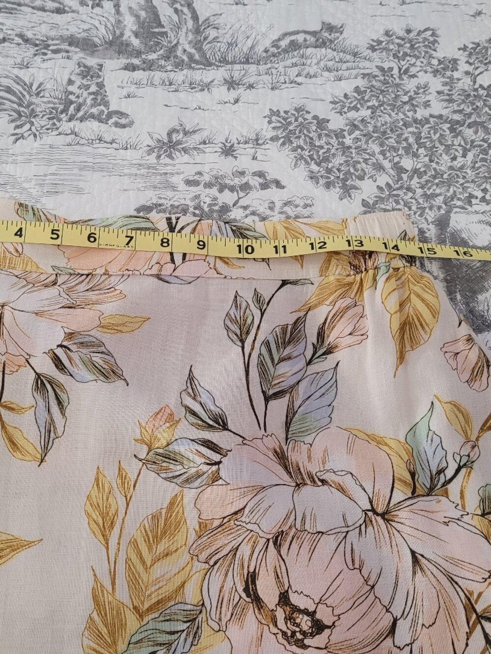 Nicole Miller A-Line 100% Linen Maxi Skirt Floral Print Medium EUC - Picture 3 of 8